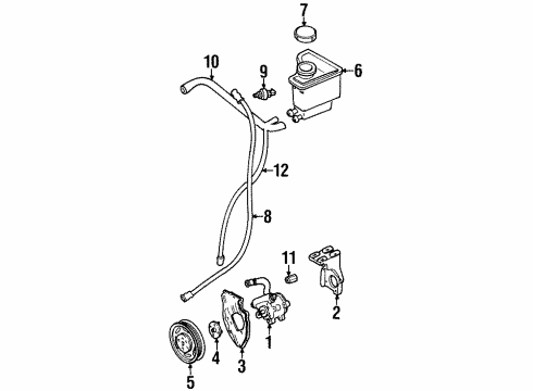 1995 Ford Contour P/S Pump & Hoses, Steering Gear & Linkage Diagram 3 - Thumbnail