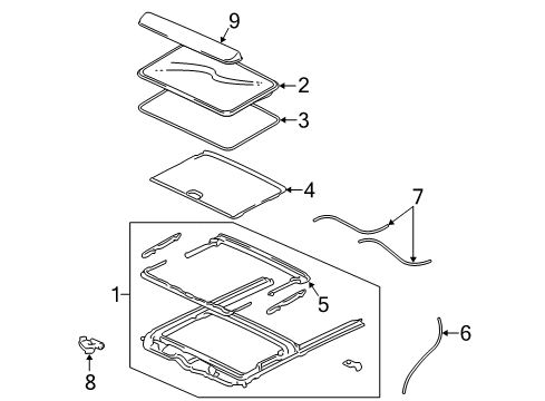 2007 Mercury Montego Sunroof Diagram 3 - Thumbnail