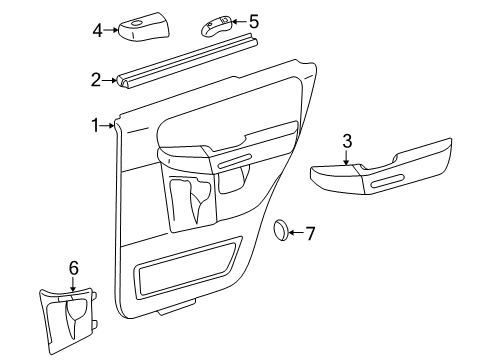 2003 Mercury Mountaineer Panel Assembly - Door Trim Diagram for 3L2Z-7827406-CAA