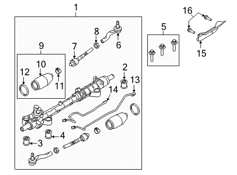 2010 Lincoln MKZ Steering Column & Wheel, Steering Gear & Linkage Diagram 3 - Thumbnail