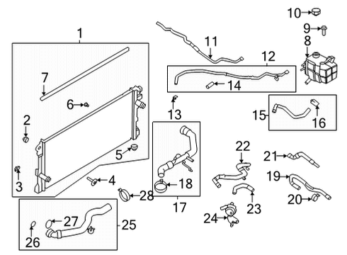 2022 Ford Bronco Radiator & Components Diagram