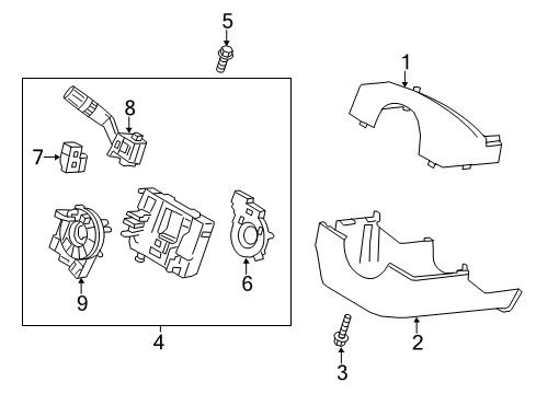 2016 Lincoln MKS Shroud Assembly - Steering Column Diagram for DA5Z-3530-AB