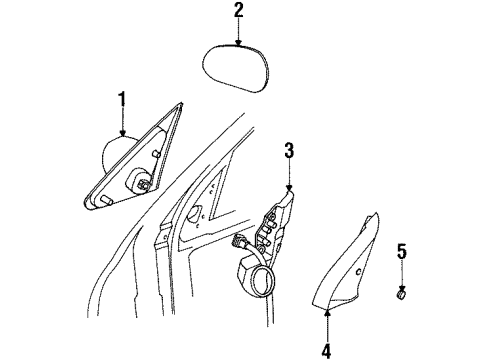 1995 Ford Contour Kit Rear View Outside Diagram for F5RZ17K707A