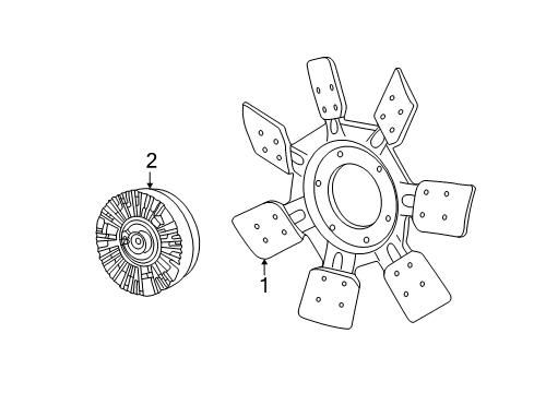 2003 Ford F-350 Super Duty Cooling System, Radiator, Water Pump, Cooling Fan Diagram 4 - Thumbnail