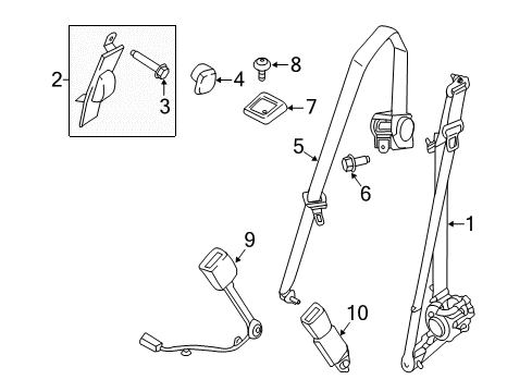 2017 Ford F-150 Cover - Seat Belt - Upper Diagram for HL3Z-5460262-AB