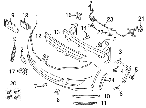 2015 Lincoln MKZ Front Bumper Diagram