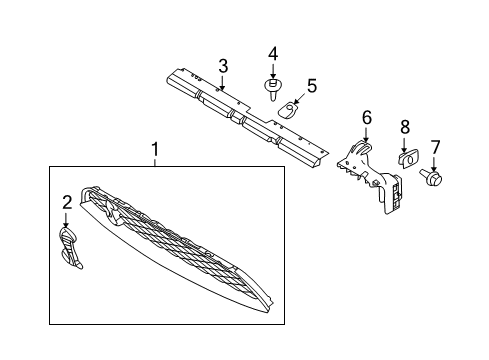 2010 Ford Mustang Grille & Components Diagram 2 - Thumbnail