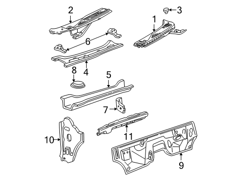 2001 Ford Expedition Cowl Diagram