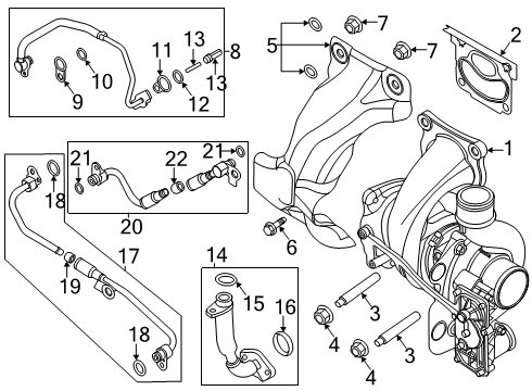 2022 Lincoln Corsair Turbocharger & Components Diagram