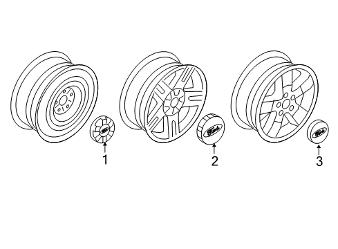 2008 Ford Escape Wheel Covers & Trim Diagram 1 - Thumbnail