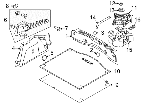 2018 Ford Focus Box Assembly - Stowage Diagram for CV6Z-17009-C