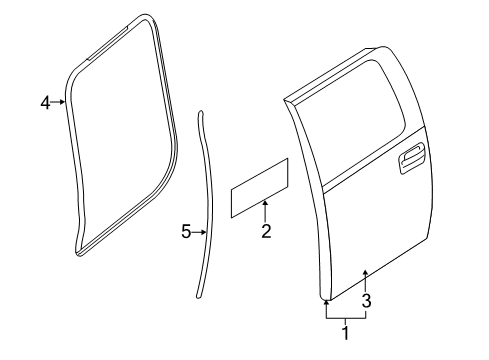 2011 Ford F-150 Rear Door, Body Diagram 2 - Thumbnail