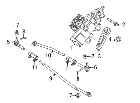 2024 Ford E-350 Super Duty Steering Gear & Linkage Diagram