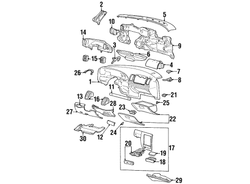 2001 Lincoln Continental Box Assy - Glove Compartment Diagram for XF3Z5406024AAJ