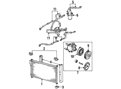 2000 Lincoln Navigator A/C Condenser, Compressor & Lines Diagram