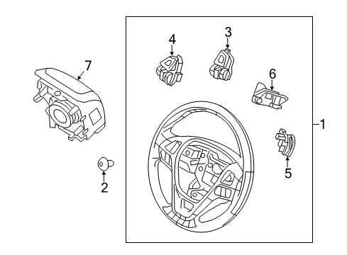 2015 Ford Taurus Steering Wheel Assembly Diagram for DG1Z-3600-JA