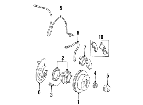 1995 Mercury Grand Marquis Front Brake-Flex Hose Diagram for F6AZ2078AA