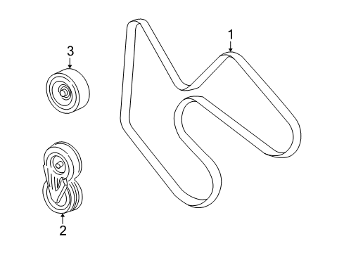 2009 Mercury Mountaineer Belts & Pulleys, Maintenance Diagram 1 - Thumbnail