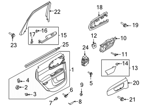 2023 Ford Bronco Sport APPLIQUE - DOOR TRIM PANEL Diagram for M1PZ-78275A37-BE