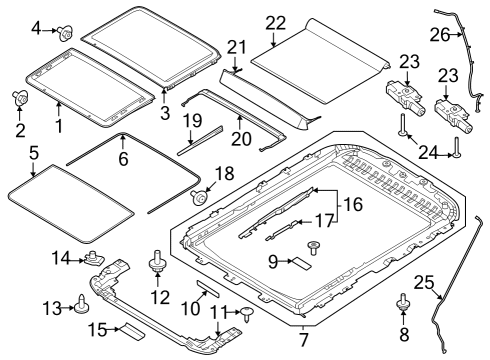 2023 Ford F-350 Super Duty BRACKET - ROOF OPENING PANEL Diagram for PC3Z-26518B40-A