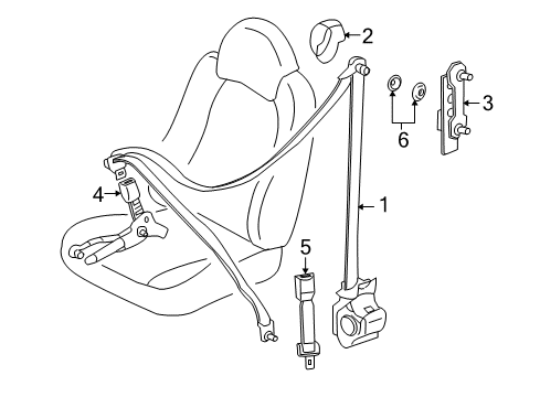 2010 Mercury Mariner Front Seat Belts Diagram 1 - Thumbnail