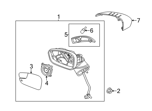 2017 Ford Fiesta Mirror Assembly - Rear View Outer Diagram for AE8Z-17683-A