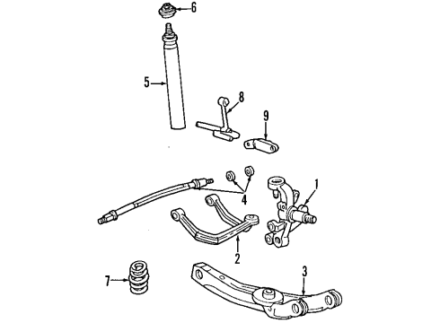 1996 Mercury Sable Rear Suspension Components, Stabilizer Bar Diagram 1 - Thumbnail