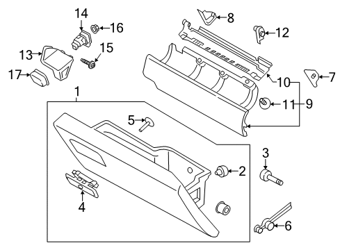 2017 Ford F-250 Super Duty Glove Box Diagram