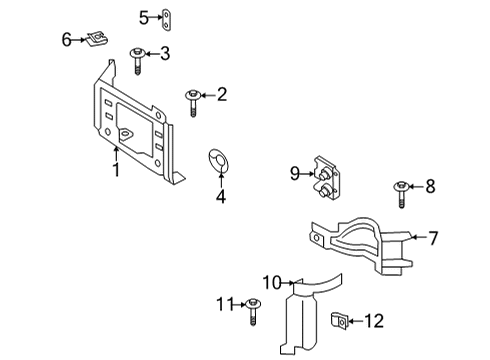 2020 Ford F-250 Super Duty Bracket - Bumper Mounting Diagram for HC3Z-17B837-CCP