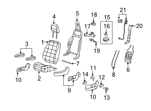 2004 Mercury Monterey Front Seat Components Diagram