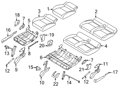 2023 Ford Transit Connect Second Row Seats Diagram 4 - Thumbnail