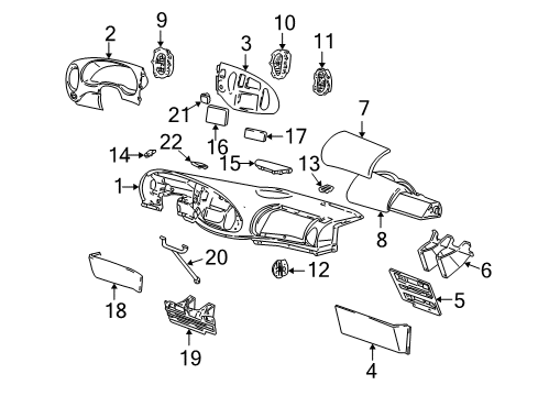 1999 Ford E-350 Econoline Club Wagon Instrument Panel Diagram