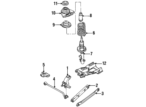 1996 Ford Contour Shock Diagram for 3U2Z18125ZA