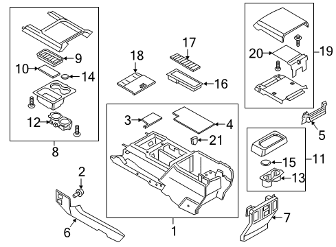 2017 Ford F-250 Super Duty Panel Assembly - Console Diagram for HC3Z-25045A76-EB