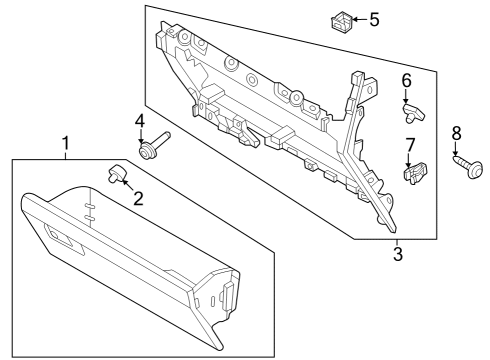 2024 Ford Expedition COMPARTMENT - GLOVE - CO-DRIVE Diagram for ML3Z-1506010-BF