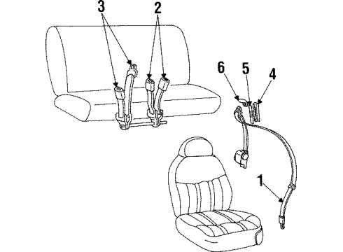 2002 Lincoln Navigator Seat Belt Diagram 4 - Thumbnail