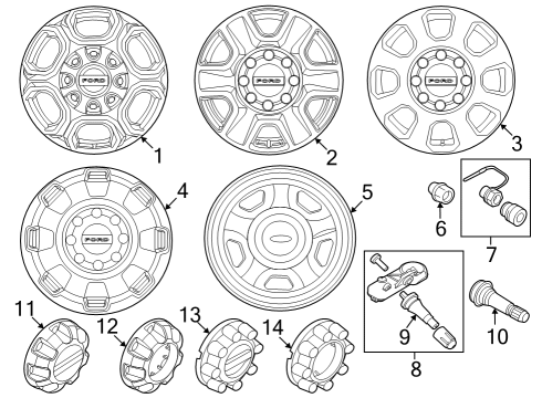 2024 Ford F-250 Super Duty Wheels Diagram 2 - Thumbnail