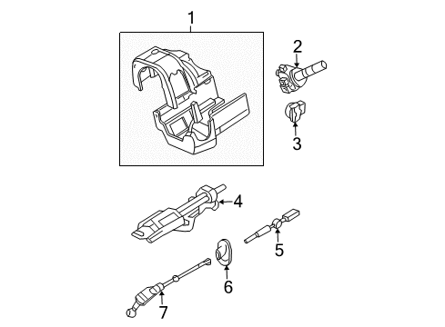 2002 Mercury Mountaineer Steering Shaft Assembly Diagram for 1L2Z-3E751-CA