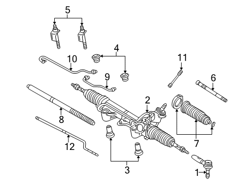 2003 Ford Explorer Sport Steering Column, Steering Gear & Linkage Diagram 2 - Thumbnail