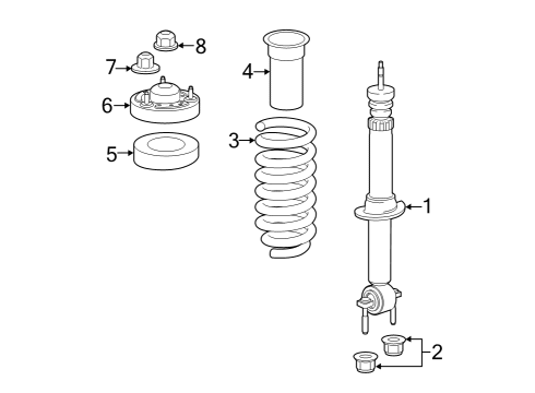 2023 Ford F-150 Lightning Struts & Components - Front Diagram