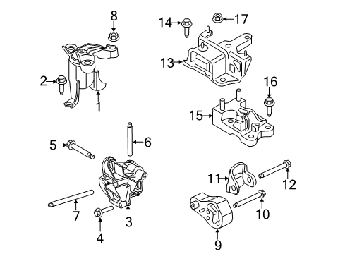 2016 Ford Fiesta Engine & Trans Mounting Diagram 2 - Thumbnail