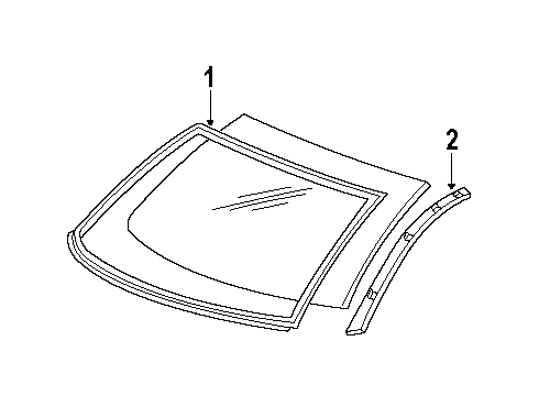 1997 Mercury Grand Marquis Back Glass - Reveal Moldings Diagram