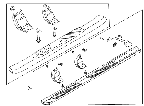 2022 Ford F-350 Super Duty Running Board Diagram 1 - Thumbnail