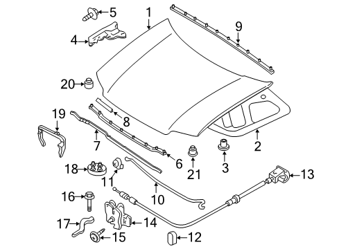 2010 Mercury Mariner Hood & Components, Body Diagram 2 - Thumbnail