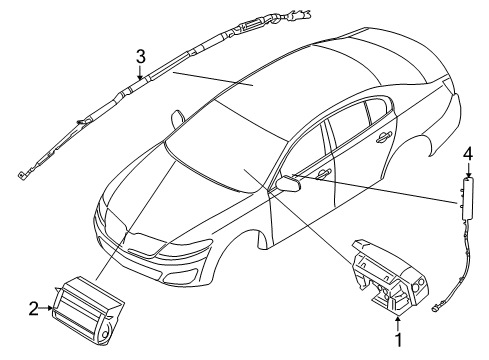 2011 Lincoln MKS Air Bag Components Diagram