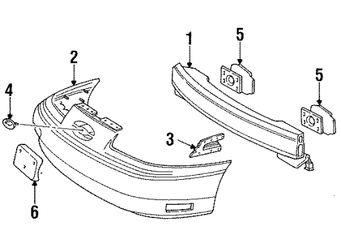 1994 Ford Taurus Plate Assembly Front Bumpe Diagram for F2DZ8A223A