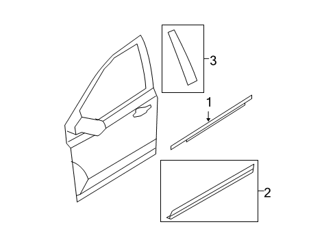 2007 Ford Edge Exterior Trim - Front Door Diagram