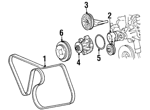 1997 Ford Mustang Belts & Pulleys, Maintenance Diagram 3 - Thumbnail