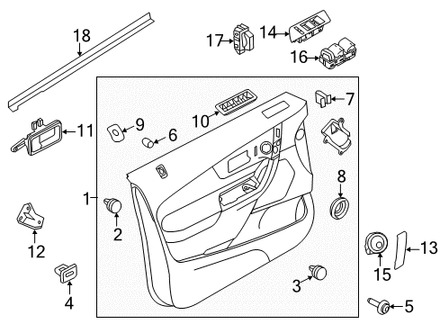 2011 Ford Edge Panel Assembly - Door Trim Diagram for CT4Z-7823943-CD