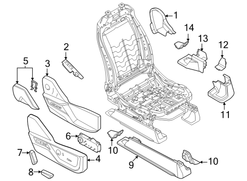 2024 Ford F-250 Super Duty Cover - Seat Track Diagram for FL3Z-1561748-AE